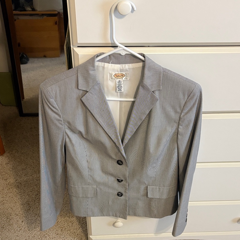 Talbots Light Gray Pinstripe Blazer